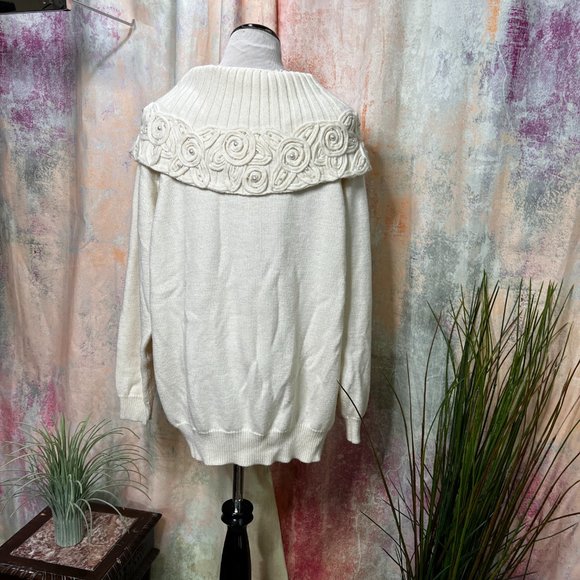 VTG📌Exclusive Style for Ladies European Wool Sweater w/Shawl Collar - Pearls - Picture 2 of 15